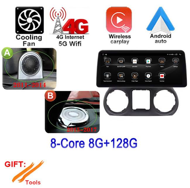 4G+Wifi For Jeep Wrangler 3 JK Android 14 Auto Car Radio Carplay Multimedia GPS Stereo Video Player