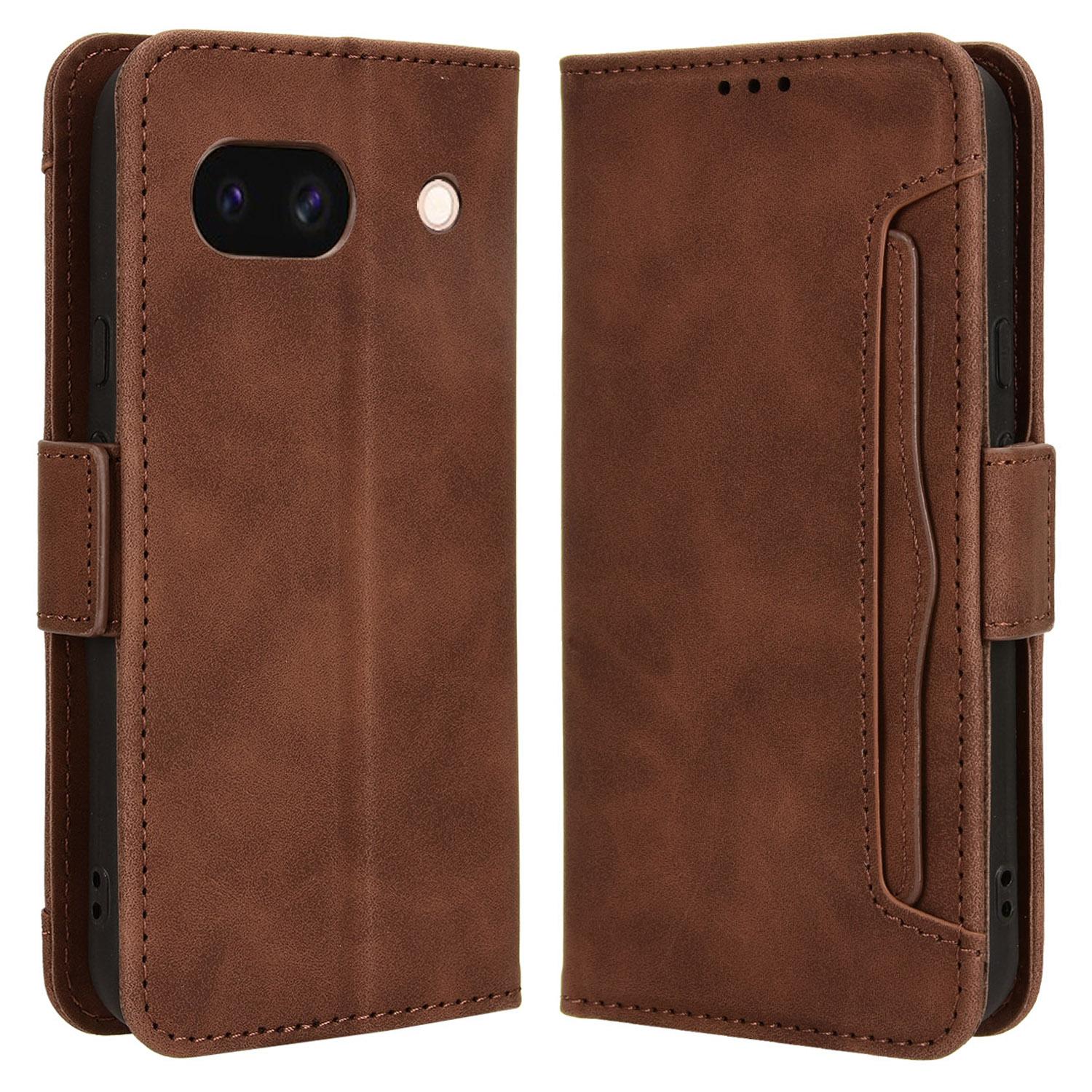 

For Google Pixel 8a Slim-Fit Cover Leather Phone Case Wallet Stand Shell Brown