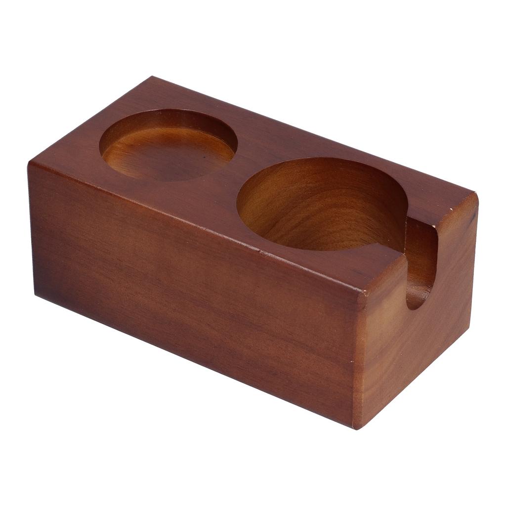 Uchwyt na tamper do kawy z 2 otworami Bukowy Podkładka Stojak na uchwyt do kawy do domu Restauracji Zewnętrzny