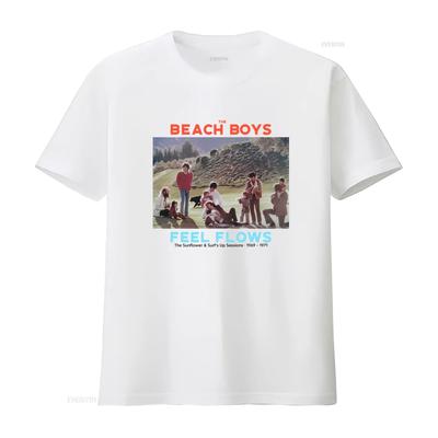 Vintage Retro The Beach Boys Feel Flows Album Cover Print Casual Rock Music T Shirt Vintage Breathable Versatile Unisex