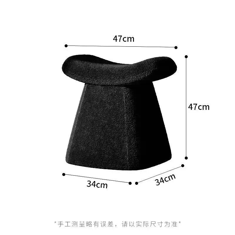 Nordic Ottoman Sitting Pouf Stool Living Room Furniture Entrance Porch Fabric Low Changing Stools Ottomans Wooden Vanity Chair
