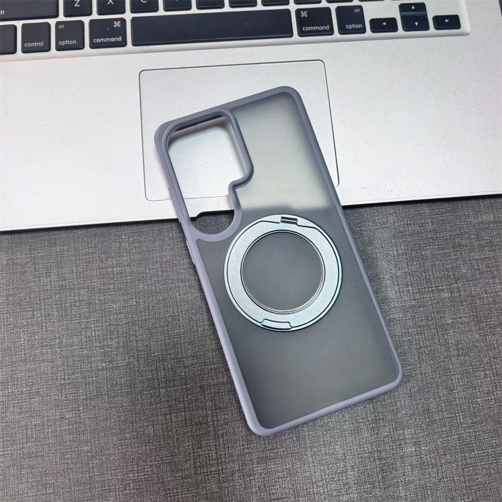 Luxury Matte Clear Magnetic Ring Stand Holder Case For Samsung Galaxy S26 Ultra Transparent Shockproof Bumper Hard Phone Cover