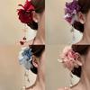 Elegant Design Flower Hairpin Pink Floral Headdress Tassel Hanfu Hair Accessories  Party Wear