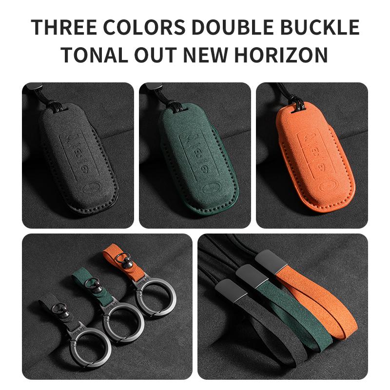 Suede Fabric Auto Key Fob Cover Case Protector Housing Fit For Trumpchi Gac Empow J11 J12 J13 J14 J15 J16 Gs8 Auto Key Ring Garnish Accessory