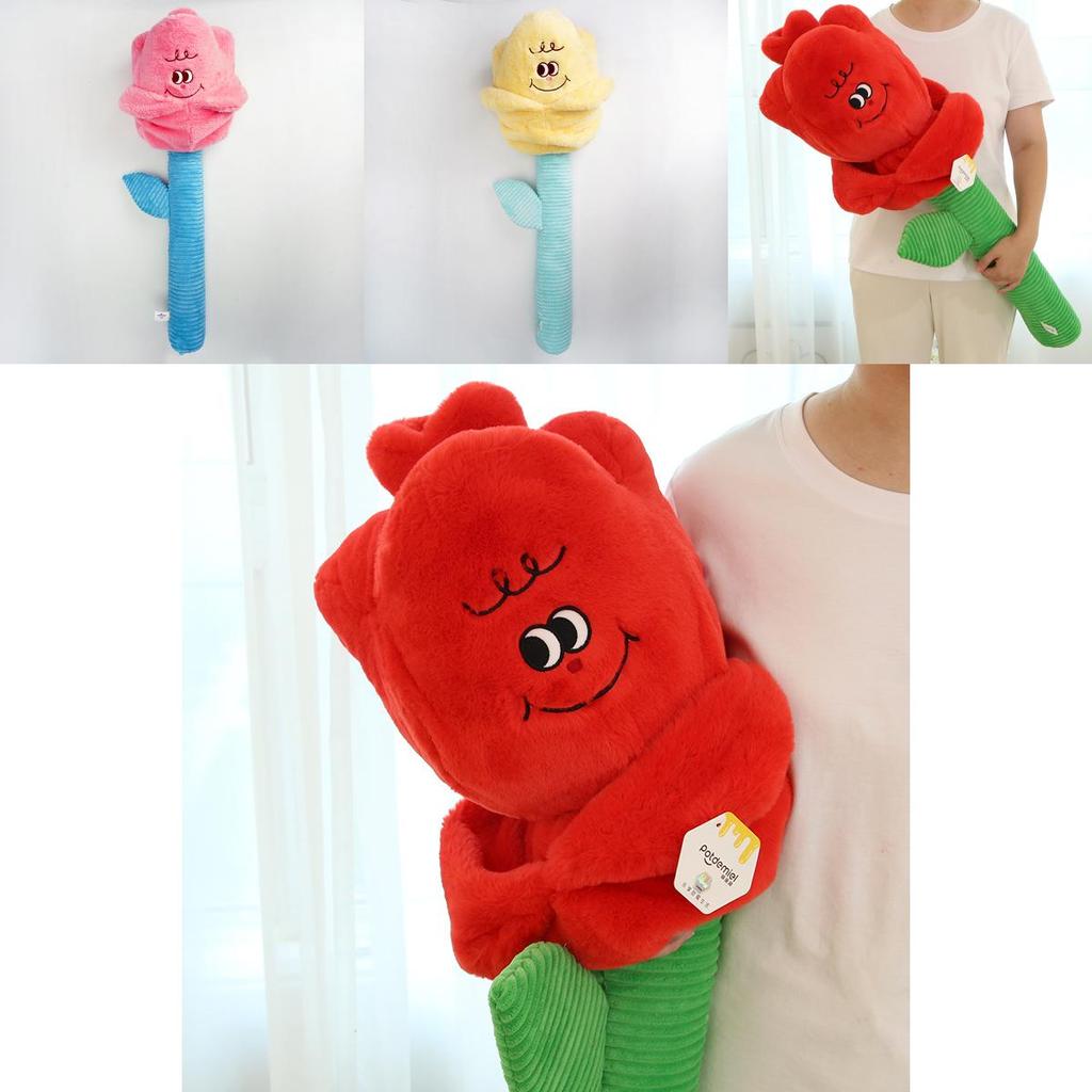 Schöne Plüsch-Rosenblüten in Gelb und Rosa, wahlweise 48 cm und 85 cm