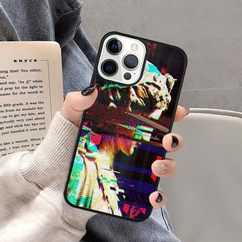 Abstrakte Glitch Art Handyhülle für iPhone 17 Air 16 16e 15 Plus für Apple 13 11 12 14 Pro Max Hülle coque Schale