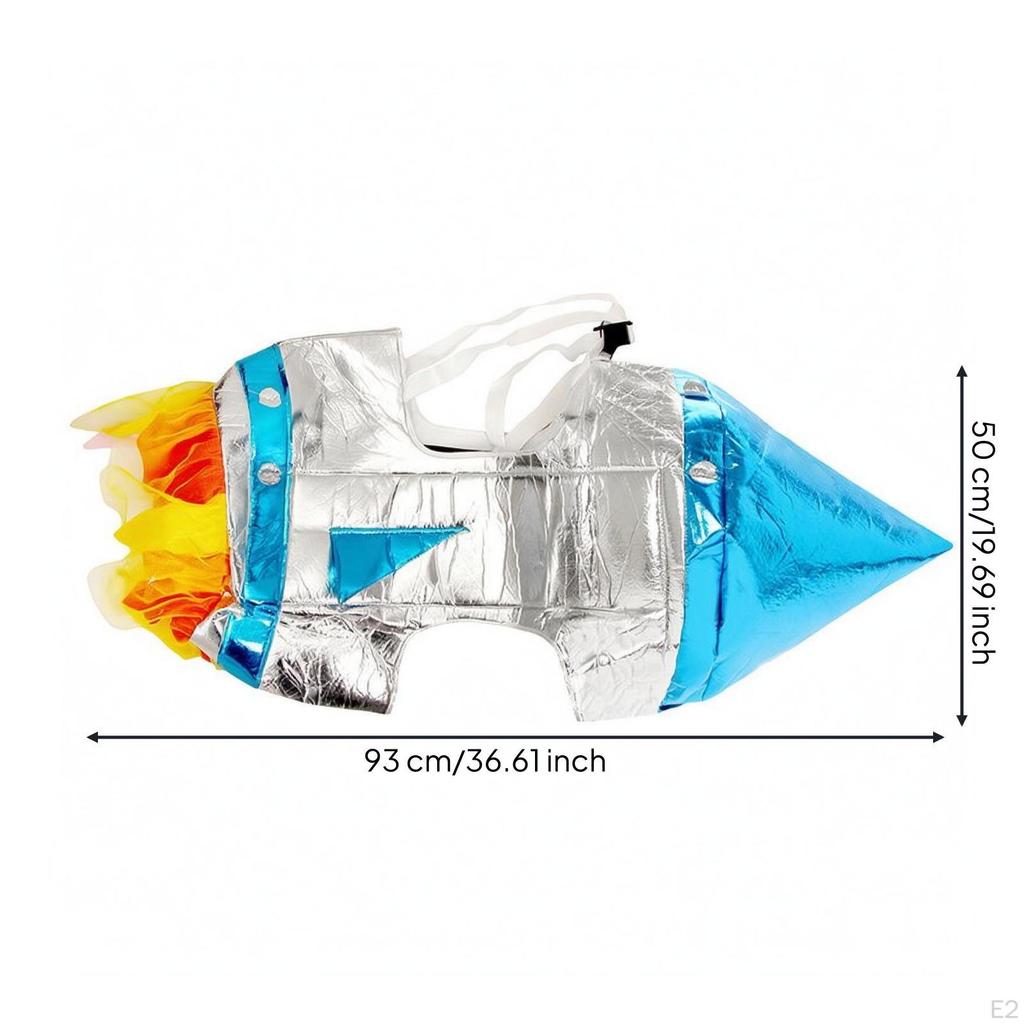 Kids Astronaut Costume Shiny Look Ribbon Streamers Prop Sm Rocket Horizontal