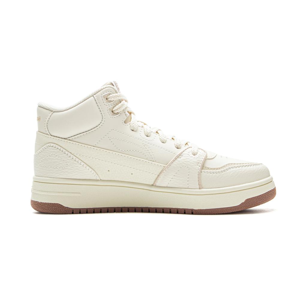 Li Ning Tianji HI Slip Resistant Cushioning Abrasion Resistant Mid Top Skateboard Shoes Women's Mother Of Pearl White AGCV340-2