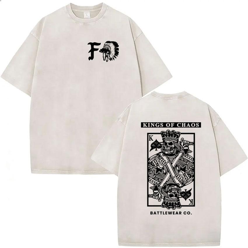Forward Observations Group T-shirt Lavata Vintage Scheletro Uomo Gotico Oversize Girocollo Manica Corta T-shirt Y2k Streetwear