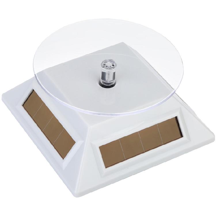 

360 Degree Rotating Solar Display Platform Jewelry Stand Plastic Texture for Watches Rings Bracelets and Collectibles белый