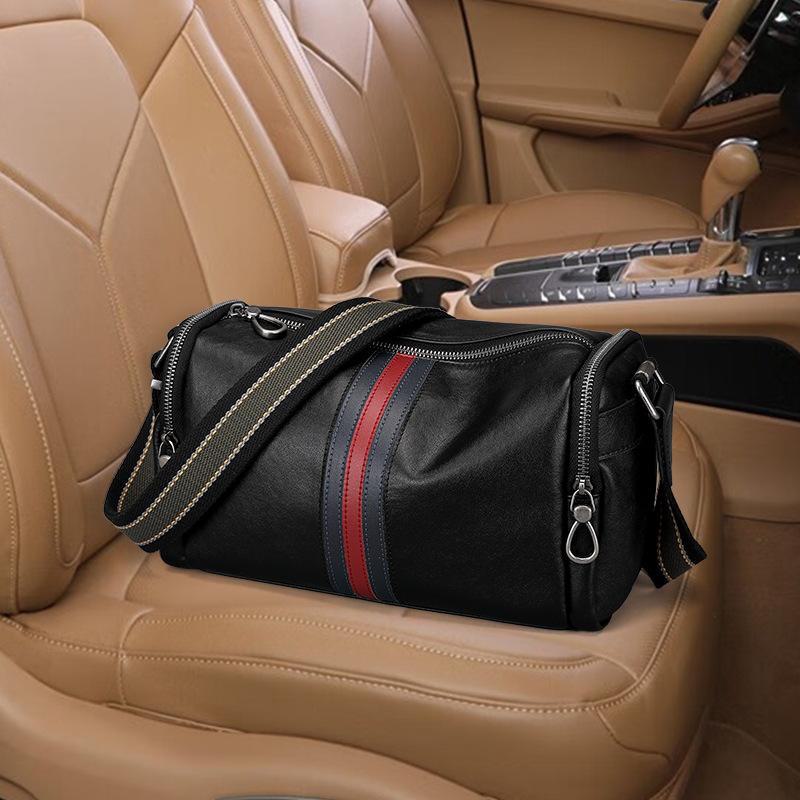 Trendy Men's Genuine Leather Shoulder Messenger Bag - Casual, Fashionable, First Layer Cowhide, Small Commuter Size