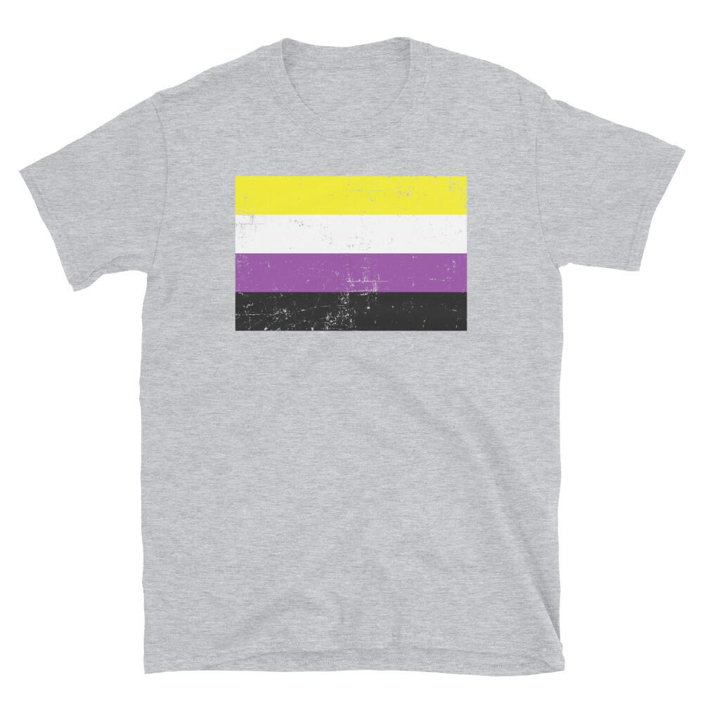 

LGBTQ Gay Pride Distressed Non-Binary Flag Genders Short-Sleeve Unisex T-Shirt 2XL