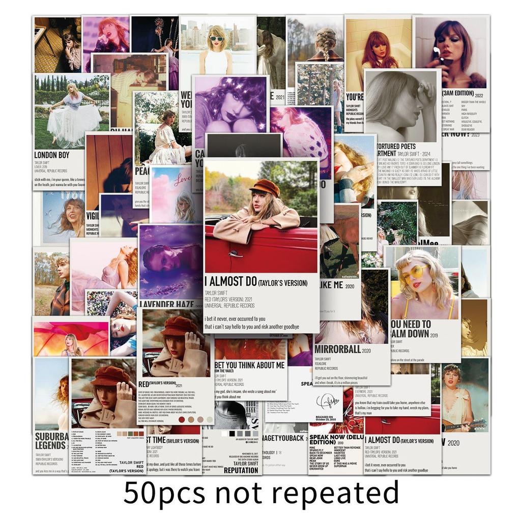 Taylor Swift Poster & Graffiti Aufkleber - 50 Blatt Kreatives Merchandise für Notizbücher, Handyhüllen und mehr