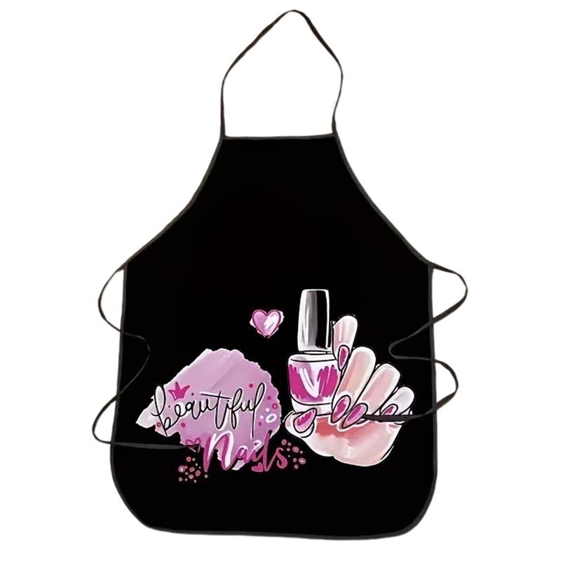 Design Nail Polish Apron For Women Gift Cleaning Pinafore Home Cooking Accessories Apron