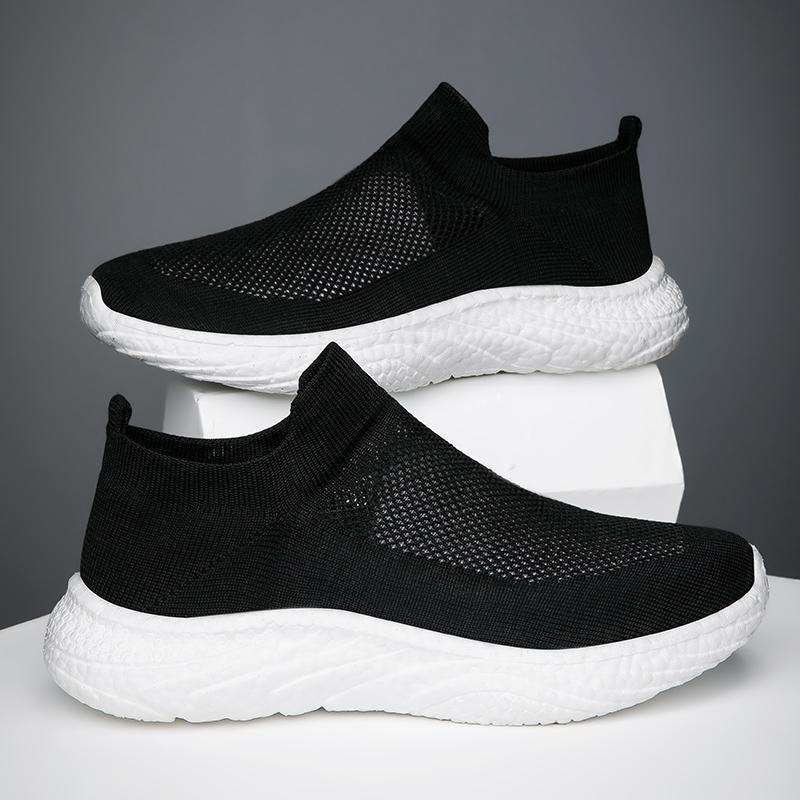 

2025 couple sports shoes large size hollow lightweight fly-woven shoes lazy one pedal casual breathable mesh shoes 45