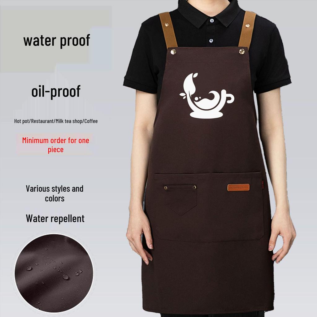 Custom Waterproof & Oil-Proof Kitchen Aprons - Stain-Resistant, Printed Design for Catering.