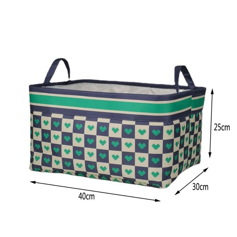 

Non-woven Fabric Basket Clothes Folding Storage Box For Nursery Underwear Toy Organizer Laundry Basket With Handle зелений