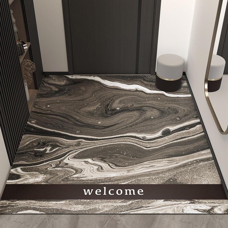 Modern Entry Door Floor Mat Entry Door Leather Foot Mat Pvc Wipes Washless Household Entryway Carpet Can Be Cut
