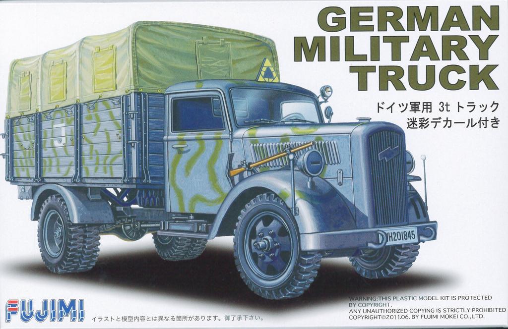 Fujimi Models Military Series German Army Truck with Camouflage Decals 1/72 No.2