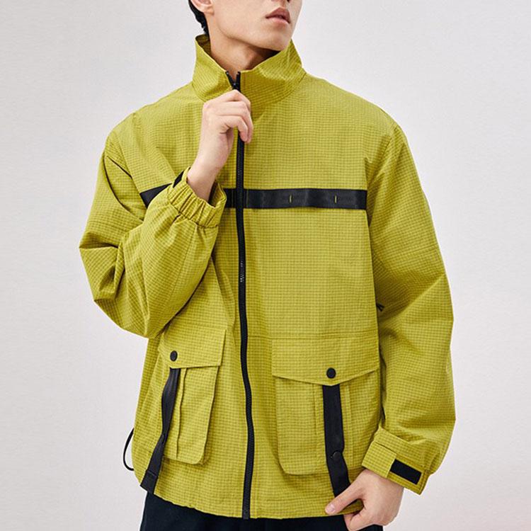 Anta Domineering Series Large Pocket Woven Stand Collar Logo Sports Jacket Men Jackets Bright-Yellow 152218613-3