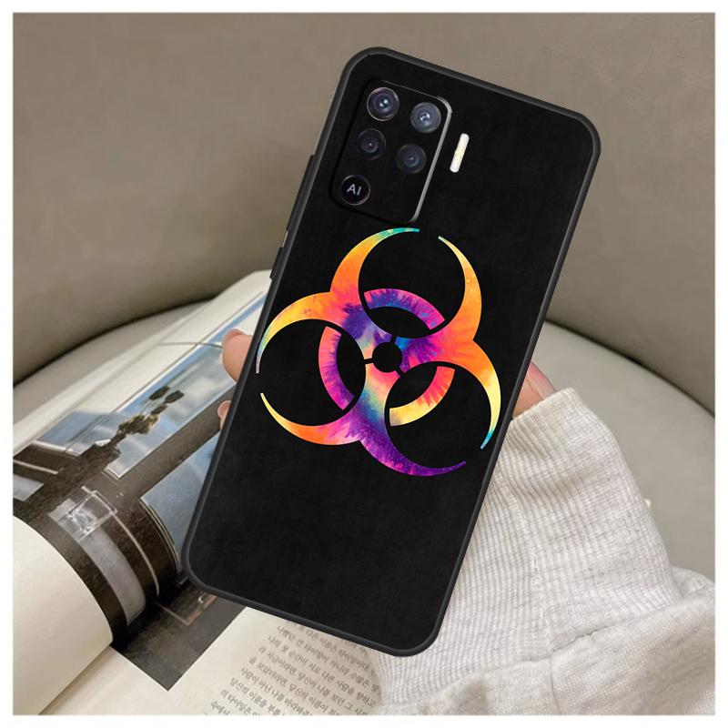 Biohazard Symbol Logo Case For Oppo A74 A94 A54 A18 A38 A58 A78 A98 A80 A60 A40 A96 A76 A16 A15 A17 A57 A77 A5 Pro
