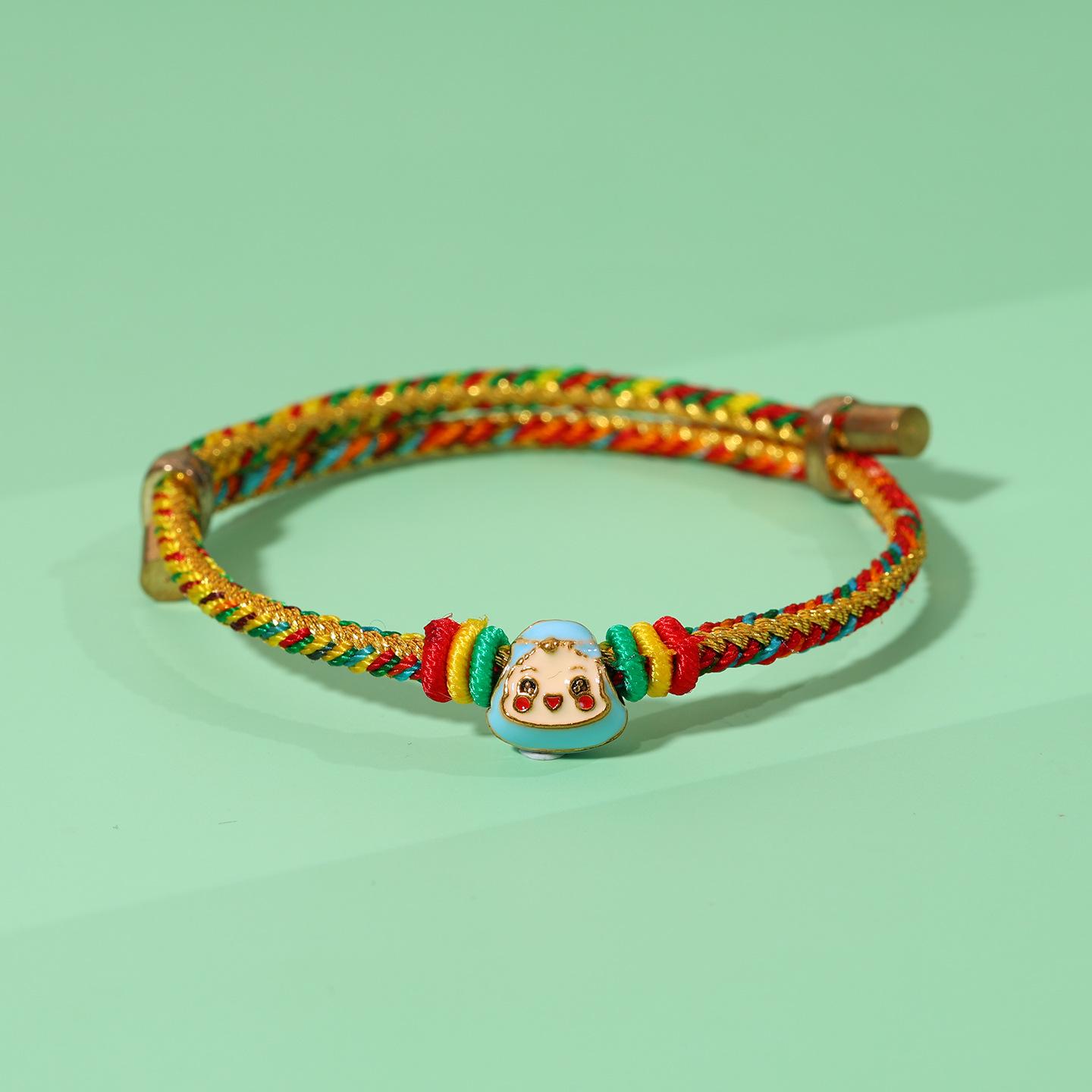 Handmade Five-Color Rope Bracelet for Children - Dragon Boat Festival Zongzi Design
