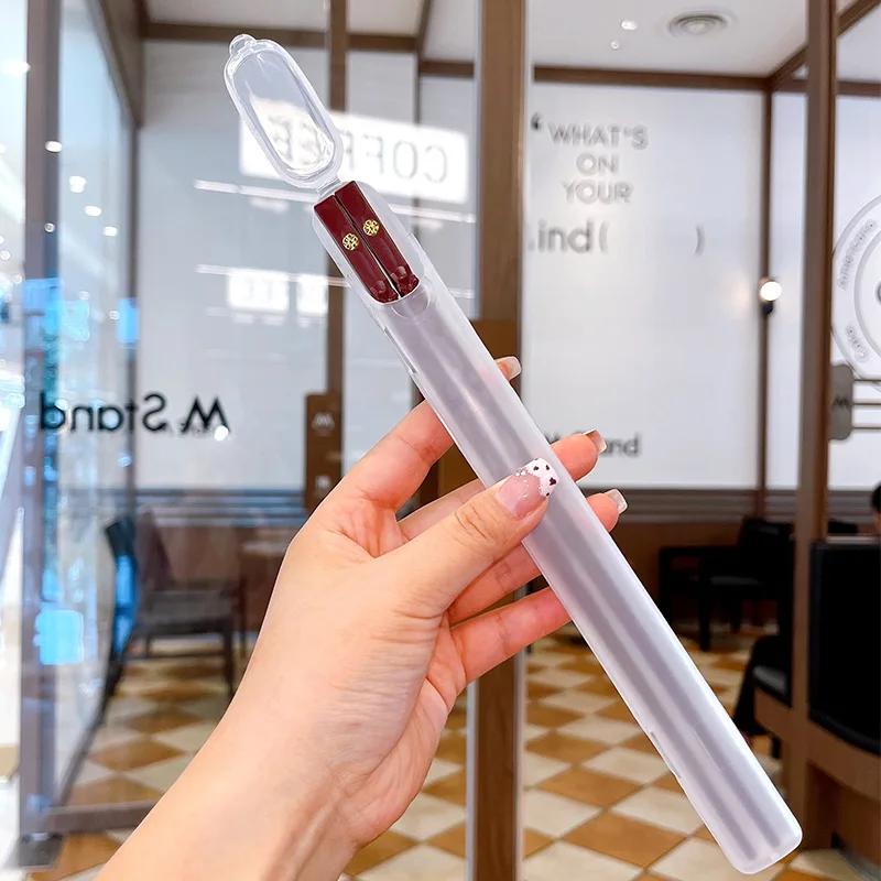 

1 пара портативных многоразовых палочек для еды 24 см китайские палочки для еды столовая посуда корейские японские палочки для суши набор кухонные принадлежности красный