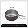 Foldable Handle Instant Noodle Bowl Titanium Cooking Bowl Portable Camping Pot  Cooking Utensils