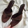 Fashion 2025 New Summer Women Clip Toe High Heel Slippers Fashion Dress Slide Ladies Outdoor Evening Party Sandalias