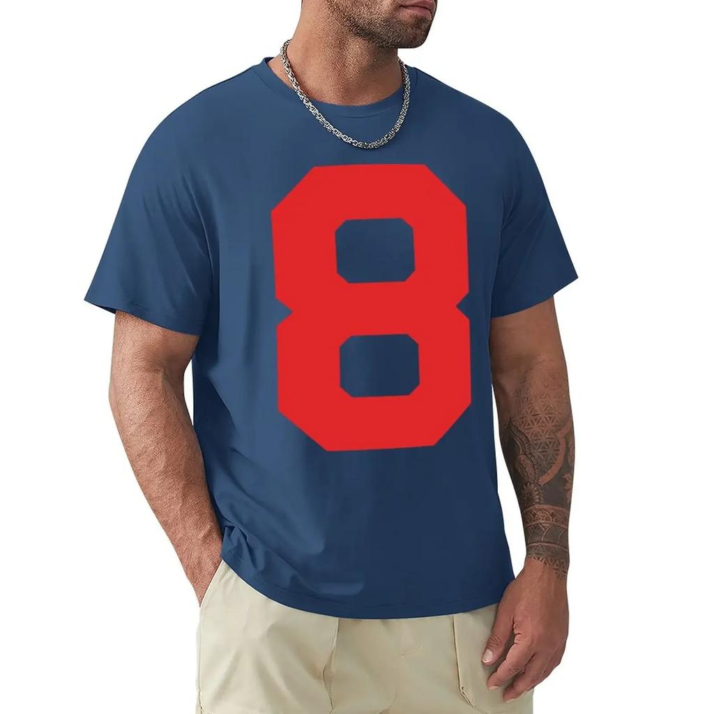 Number 8, Red eight, Sports number 8 T-Shirt hippie clothes summer tops black t shirts for