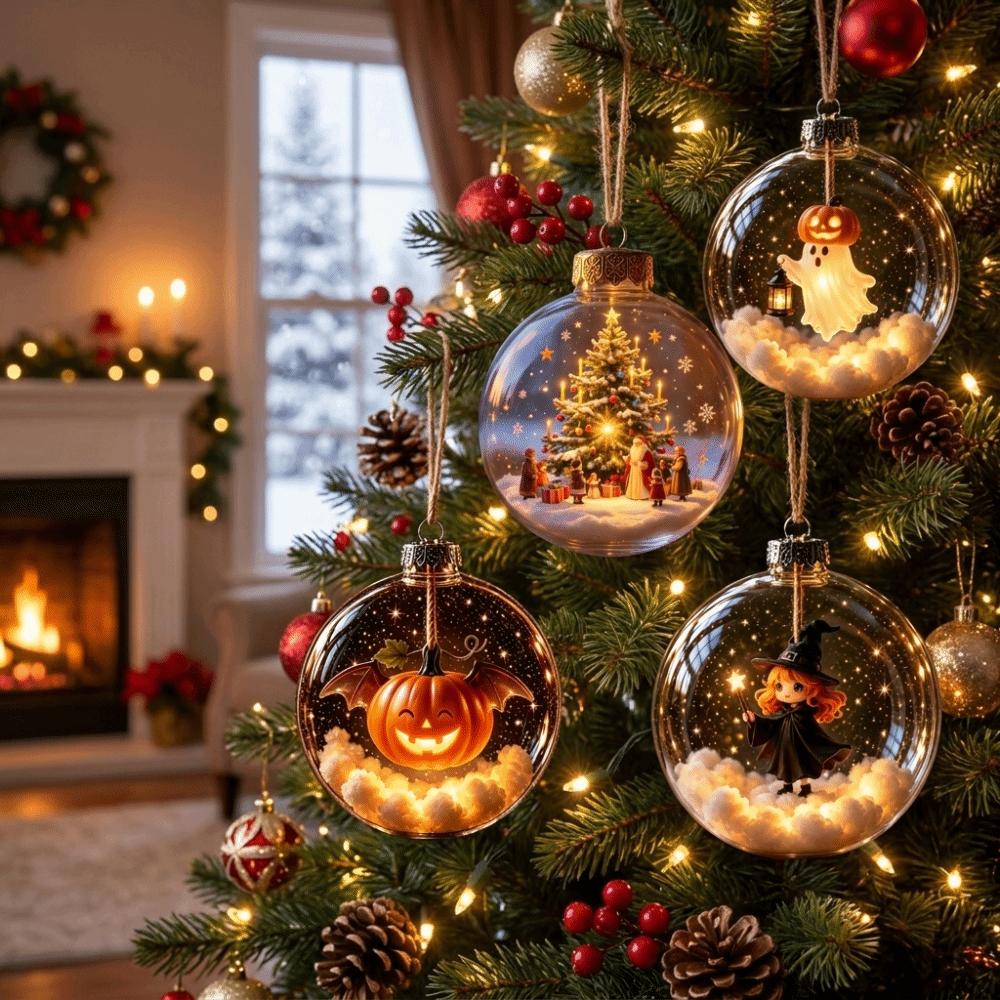 Shatterproof Light-Up Hanging Ball Ornaments LED Christmas Tree Globe Decor Outdoor Decor