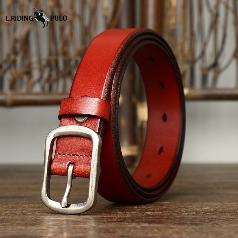 Koreanischer Modetrend Gürtel Herren und Damen Echtes Leder Oberste Schicht Rindsleder Schlichter Lässiger Vielseitiger Gürtel