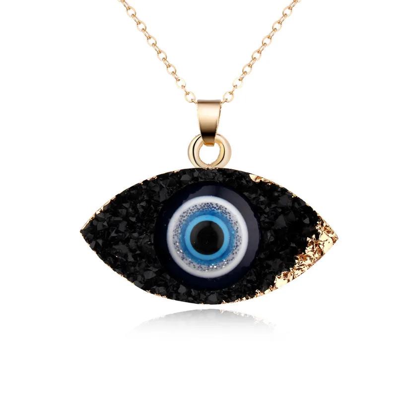 Bohemian Vintage Turkish Evil Eye Pendant Necklace Fashion Clavicle Chain Statement Long Necklace Women Jewelry
