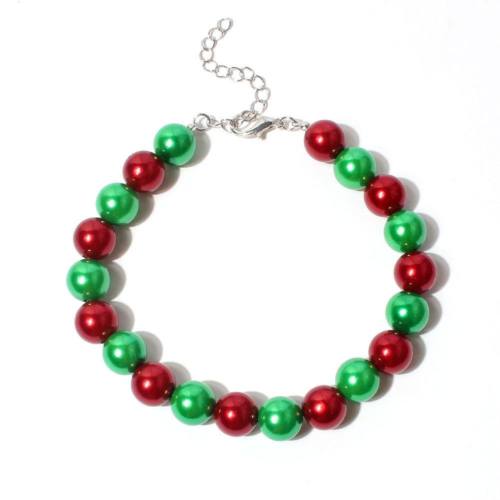 

European and American Christmas beaded pet necklace, cute dog pet necklace accessories for small and medium-sized dogs