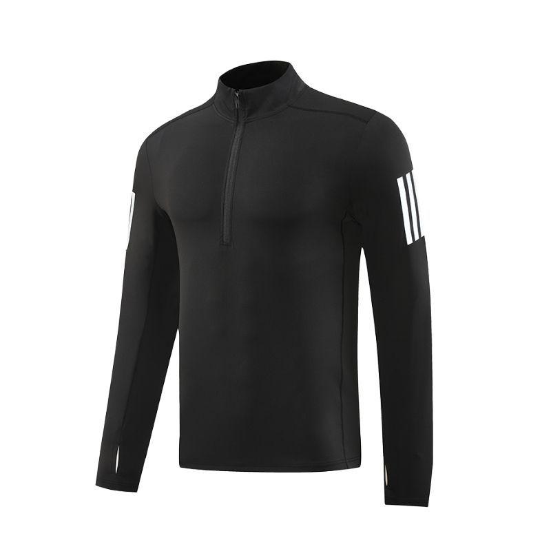 

Мужская быстросохнущая рубашка с длинным рукавом и воротником-стойкой для бега на осень и зиму XXL чёрный