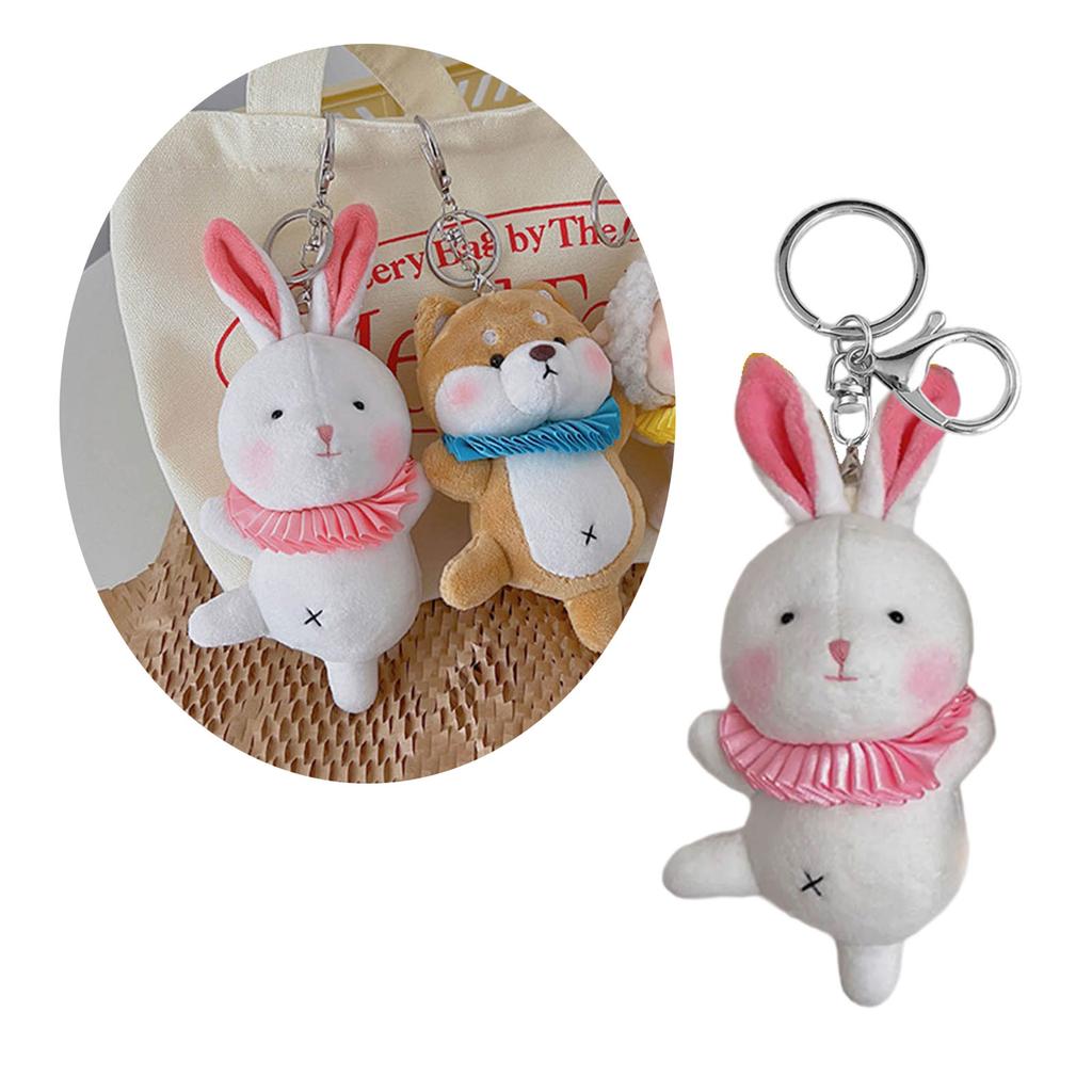 Cartoon Animal Doll Pendant Plush Toy Keychain Ballet Animals Shaped Keyring Lovely Stuffed Bag Pendant Women Accessory