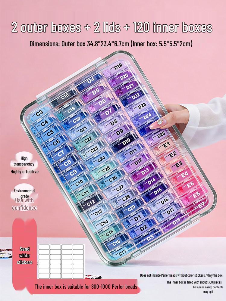 Large Transparent Bead Organizer Box with Compartments