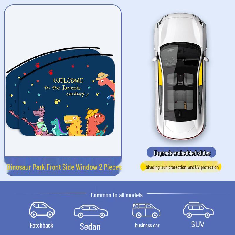 Car Sunshade Track Window Curtain - Interior Sun Protection & Privacy Blackout for Baby Stroller Side Windows