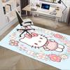 Office Rug Hello Kitty, Floral Anti-Slip Rug, Machine Washable for Living Room, Bedroom, Office, Multiple Sizes, Bedroom Mat, Decorative Mat, Durable