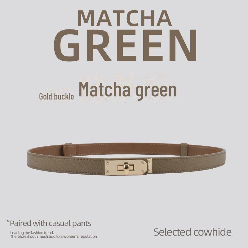 Vintage Stil Echtes Leder Damen Skinny Taillengürtel zur Kleiderdekoration