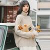 DAFIFY  Women's Fashion Casual Fall Winter Solid Color Print Long Sleeve High Neck Sweaters