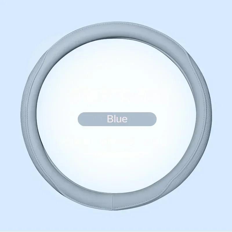 Skórzany Pokrowiec Antypoślizgowy na Kierownicę Samochodową Uniwersalny Pokrowiec Ochronny na Kierownicę Samochodową Styl Modny Typ 38cm