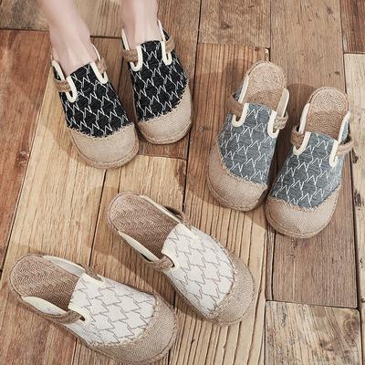 Summer Lazy Shoes Ethnic Style Women's Shoes, Women's Chenille Fabric Soft TPR Sole Craft Cloth Shoes