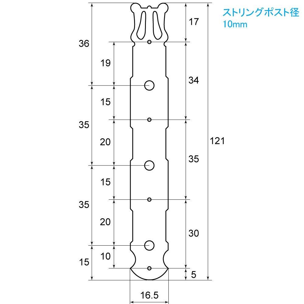 Kikutani Afinação de Guitarra para Triplo de Tripa 1 Conjunto Pinos de Níquel, 35mm, Cordas, Em Linha, (Esquerda direita), Acabamento, GM-35G