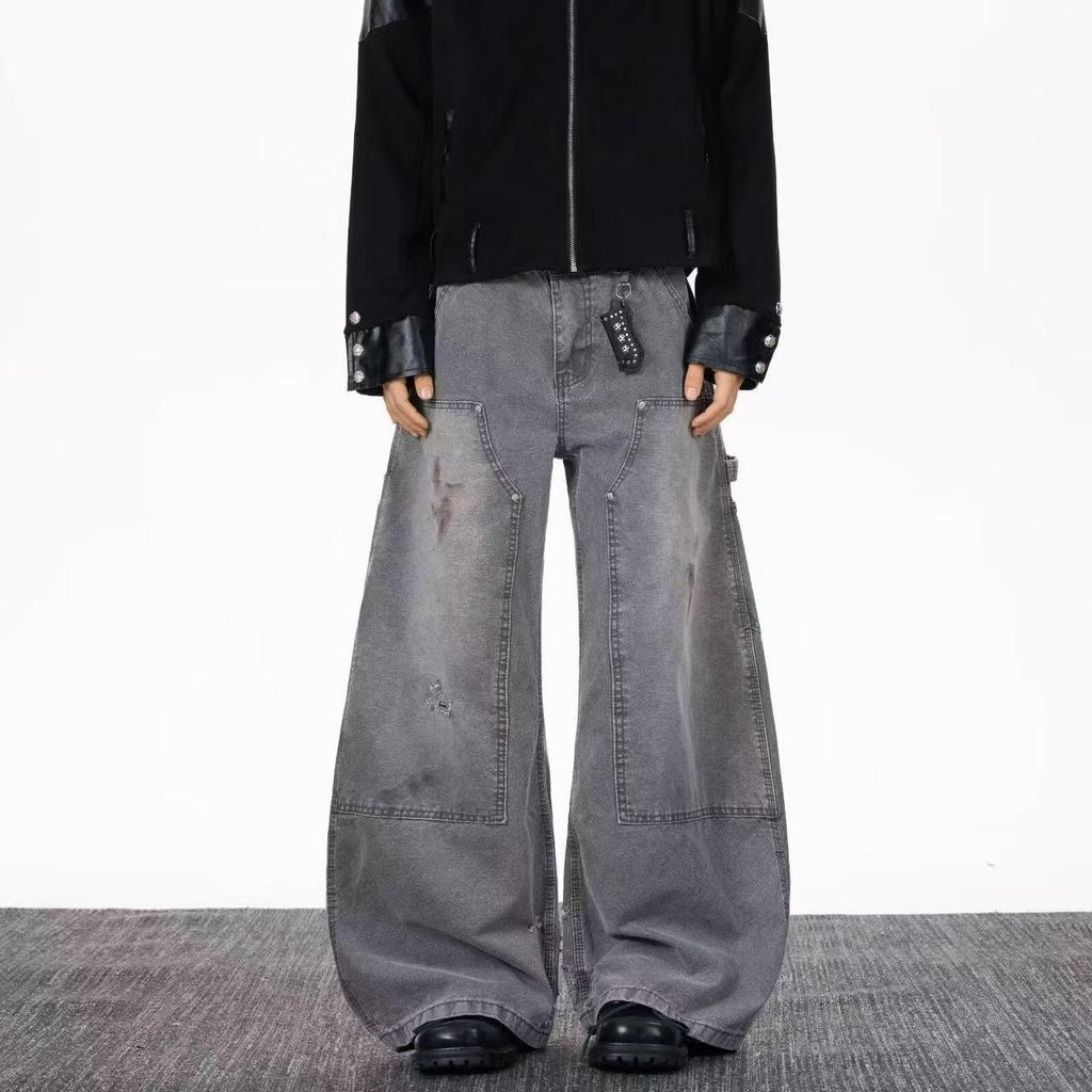 Men's Distressed Ripped Straight-Leg Jeans – American High Street Style