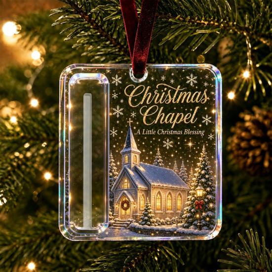 Holiday Party Hanging Decor 2Pcs Christmas Cash Gift Holder Ornament, Acrylic Money with Tree Decorations Santa Snowman Design, Pendant for