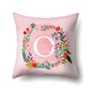 Polyester Pillowcase Pink Flower Home Decoration Print 26 English Letter Cushion Pillowcase