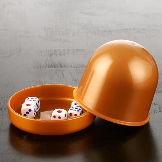 1 Set Würfelbecher mit Basis 6 Dot Dice Heavy Duty Manual Shaker