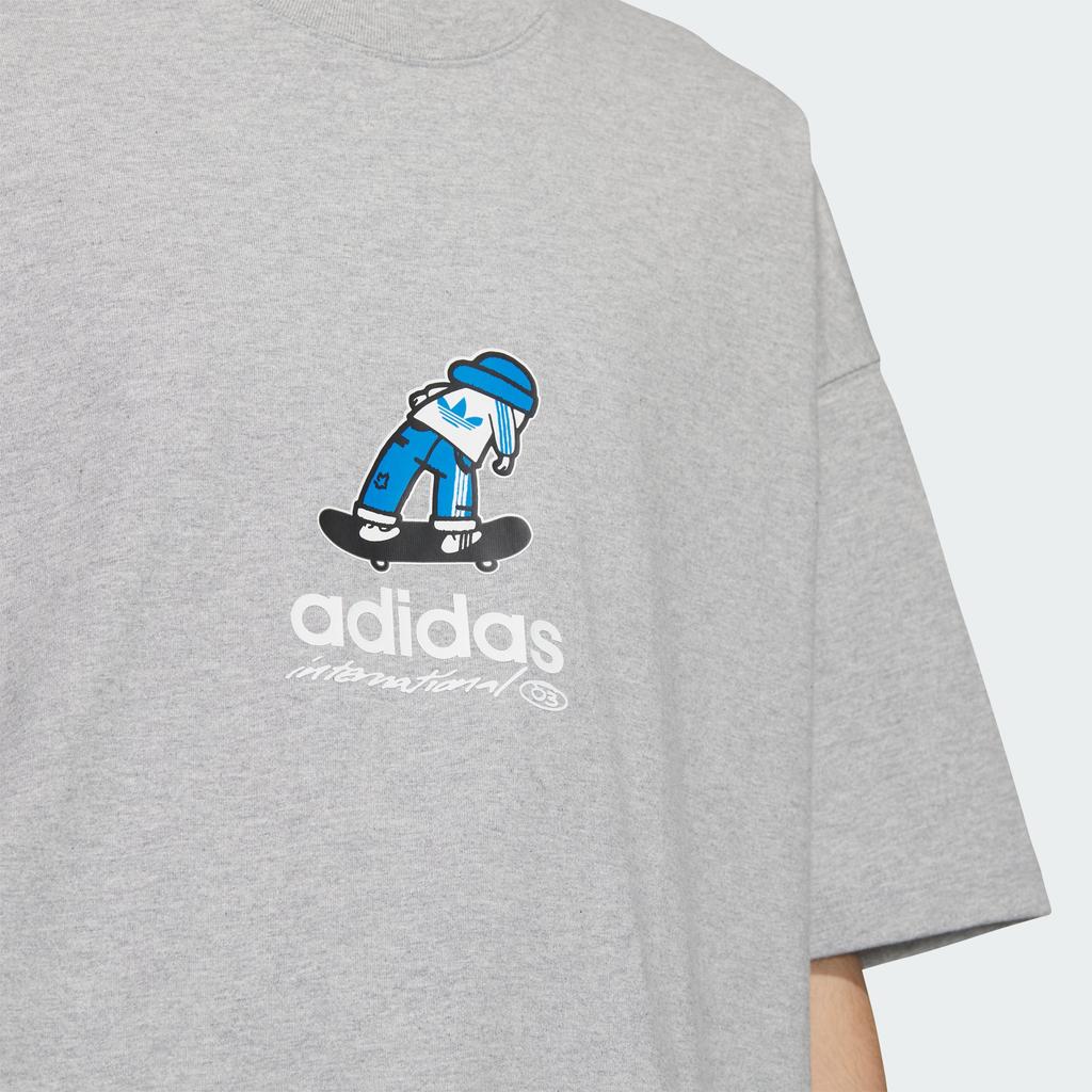 Adidas Originals CITY SKATE SHORT SLEEVE T Shirt Men's Medium Heather Gray JI6312