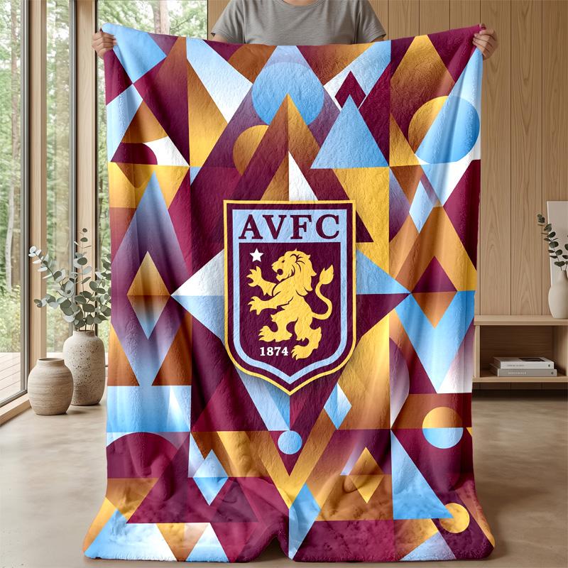 Coperta in Flanella con Stampa Aston Villa, Morbida Calda Leggera Coperta da Divano Letto Campeggio